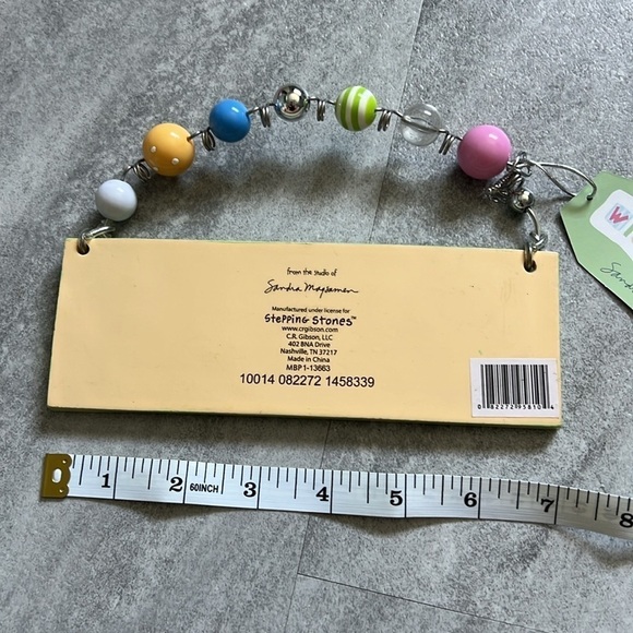 Hanging Plaque for Baby new born pregnancy green & white beaded - Picture 5 of 5